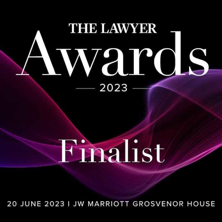 Lawyer Awards Finalist 2023 Badge
